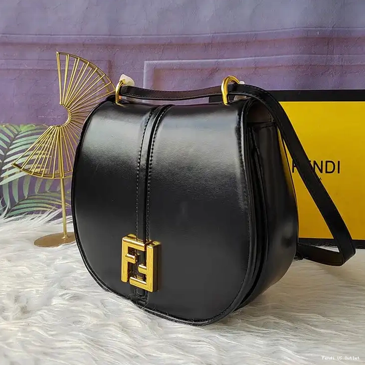 Affordable Bag Leather Black In Medium Fendi Calf C'mon 0506